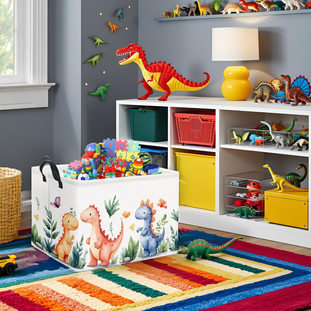 HIYAGON dinosaur basket top-open showing easy toy access.