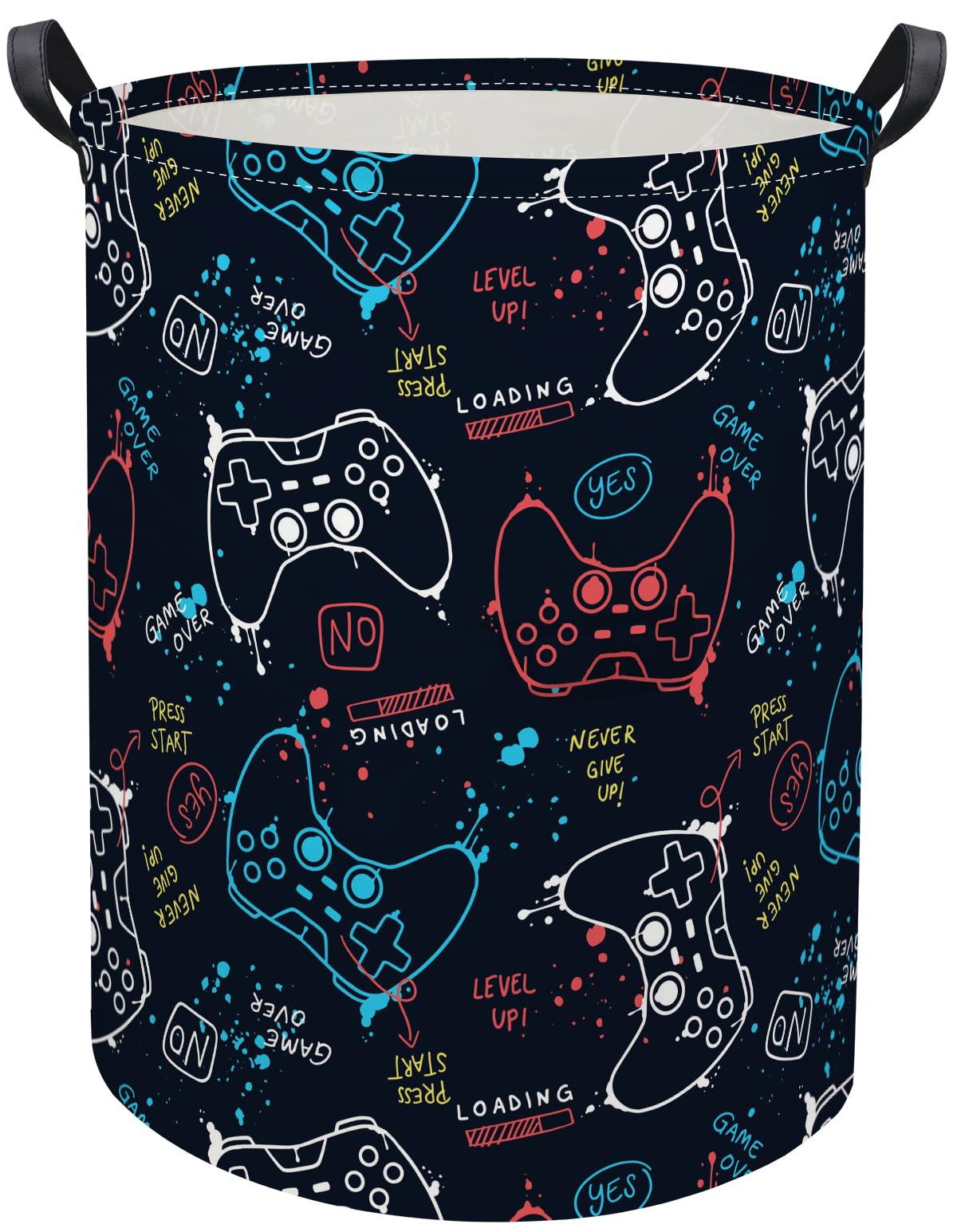 HIYAGON Game laundry basket with dinosaur pattern offers playful nursery decor and storage.