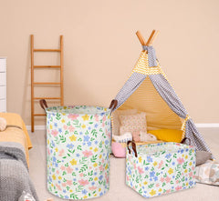 HIYAGON Kids Storage Basket folded for space-saving storage