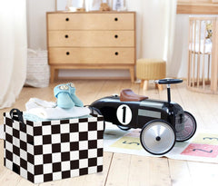 HIYAGON kids toy storage bin in action keeps toys within easy reach on the go