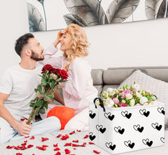 HIYAGON love heart basket interior with waterproof lining protects items