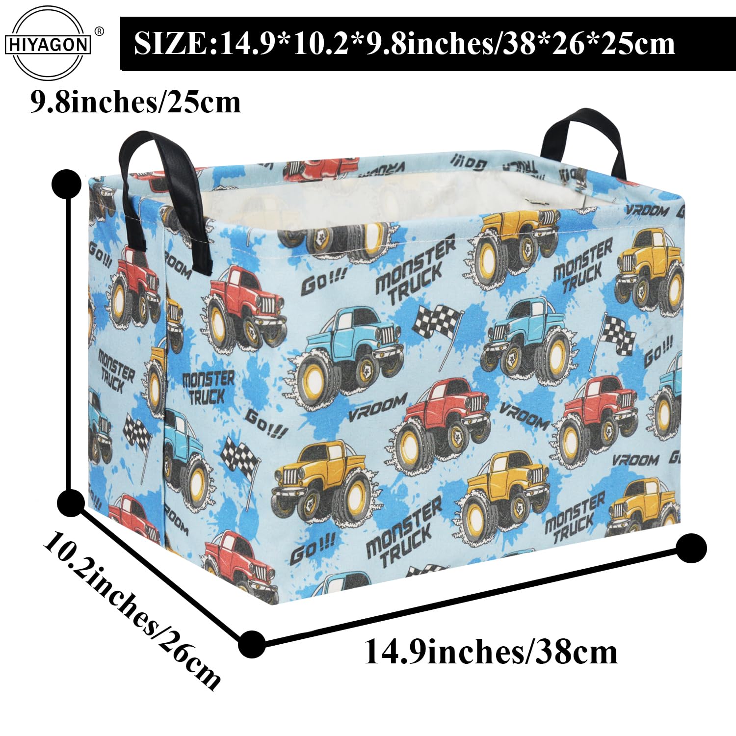 HIYAGON Monster Truck Basket room decor adds playful touch to kids spaces.