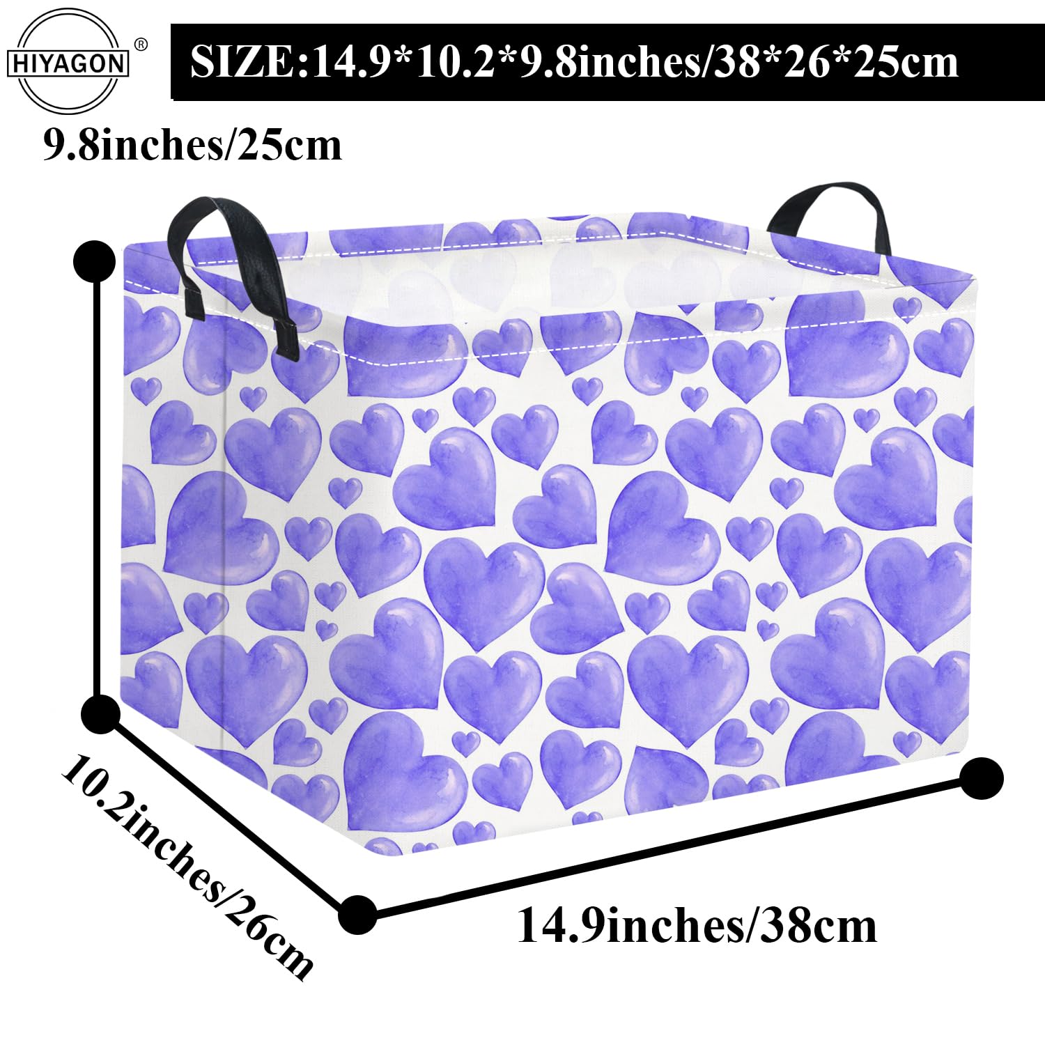 HIYAGON purple heart rectangular basket helps keep towels tidy in bathrooms