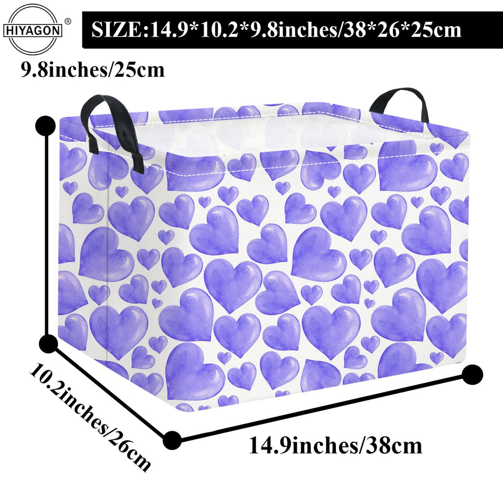 HIYAGON purple heart rectangular basket helps keep towels tidy in bathrooms