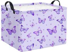 HIYAGON rectangular baby basket with dot butterfly keeps toys organized.