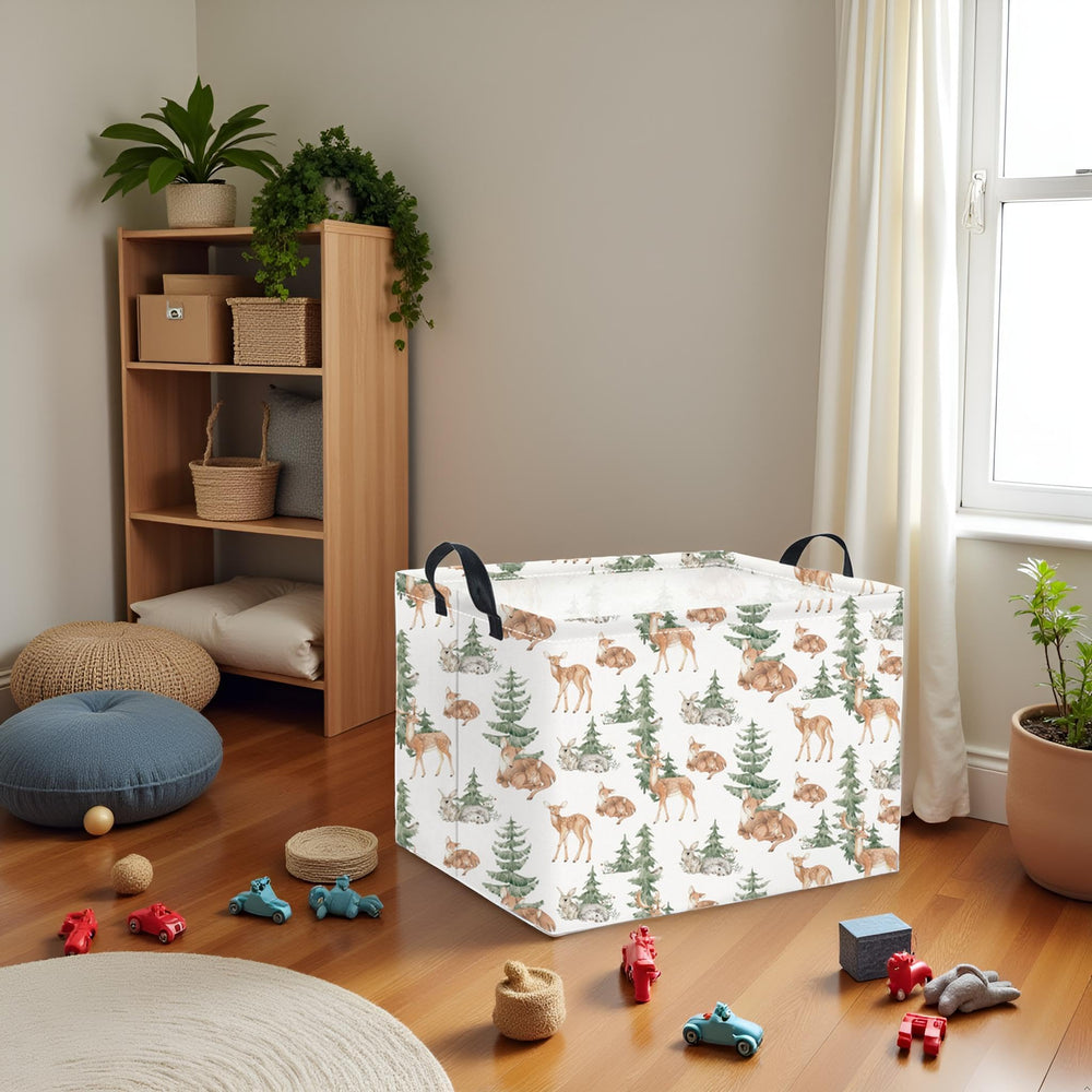 HIYAGON forest deer basket toy storage organized for playrooms and shelves.