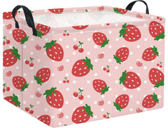 HIYAGON rectangular baby basket strawberry with open top ideal for toy storage