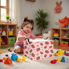 HIYAGON rectangular baby basket strawberry with portable handles for easy transport