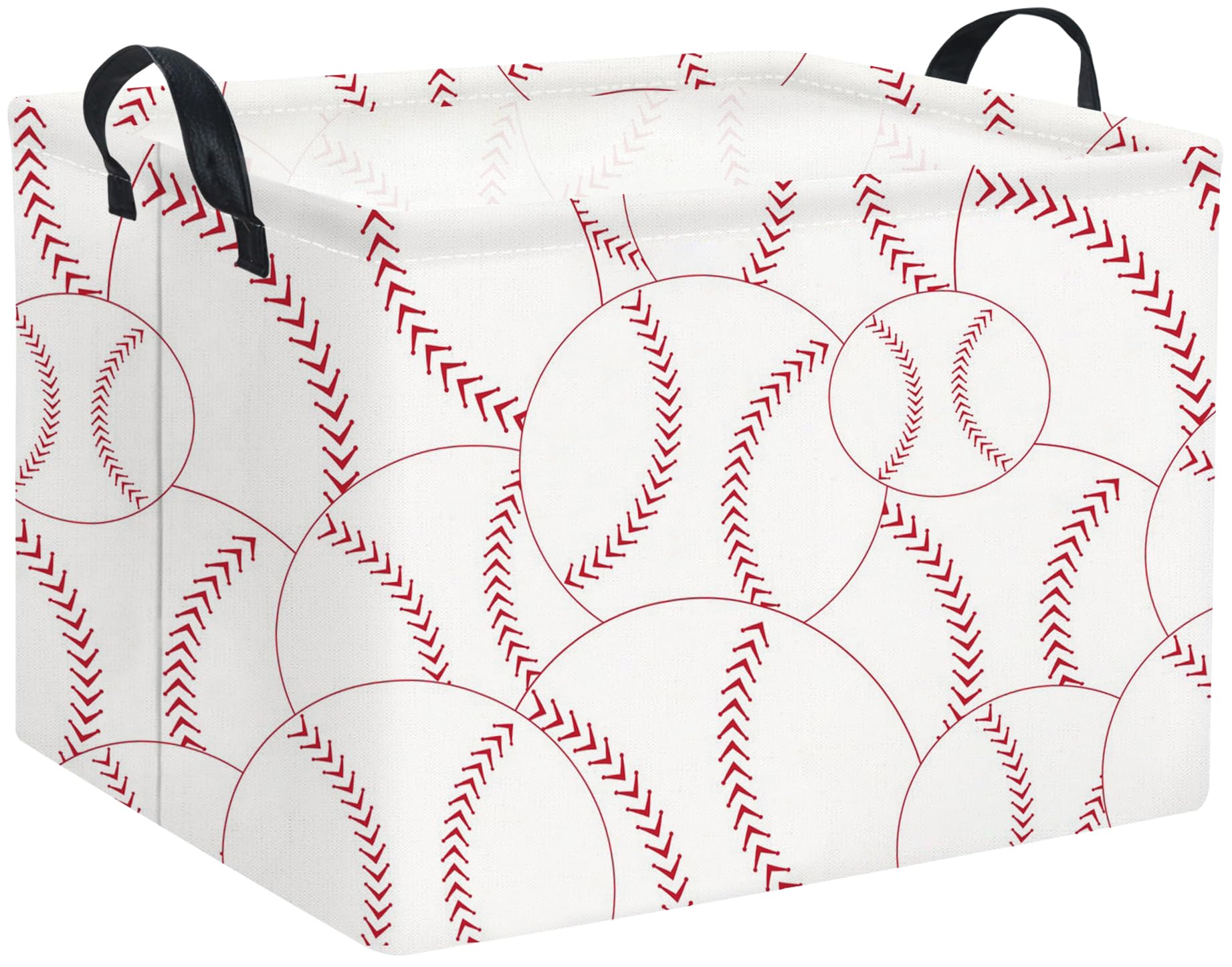 HIYAGON rectangular-baseball-basket-open shows sturdy top frame for organized toys