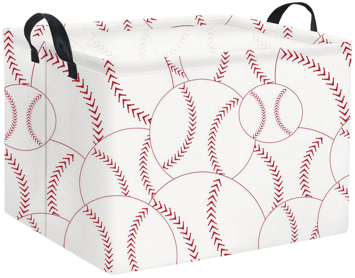 HIYAGON rectangular-baseball-basket-open shows sturdy top frame for organized toys