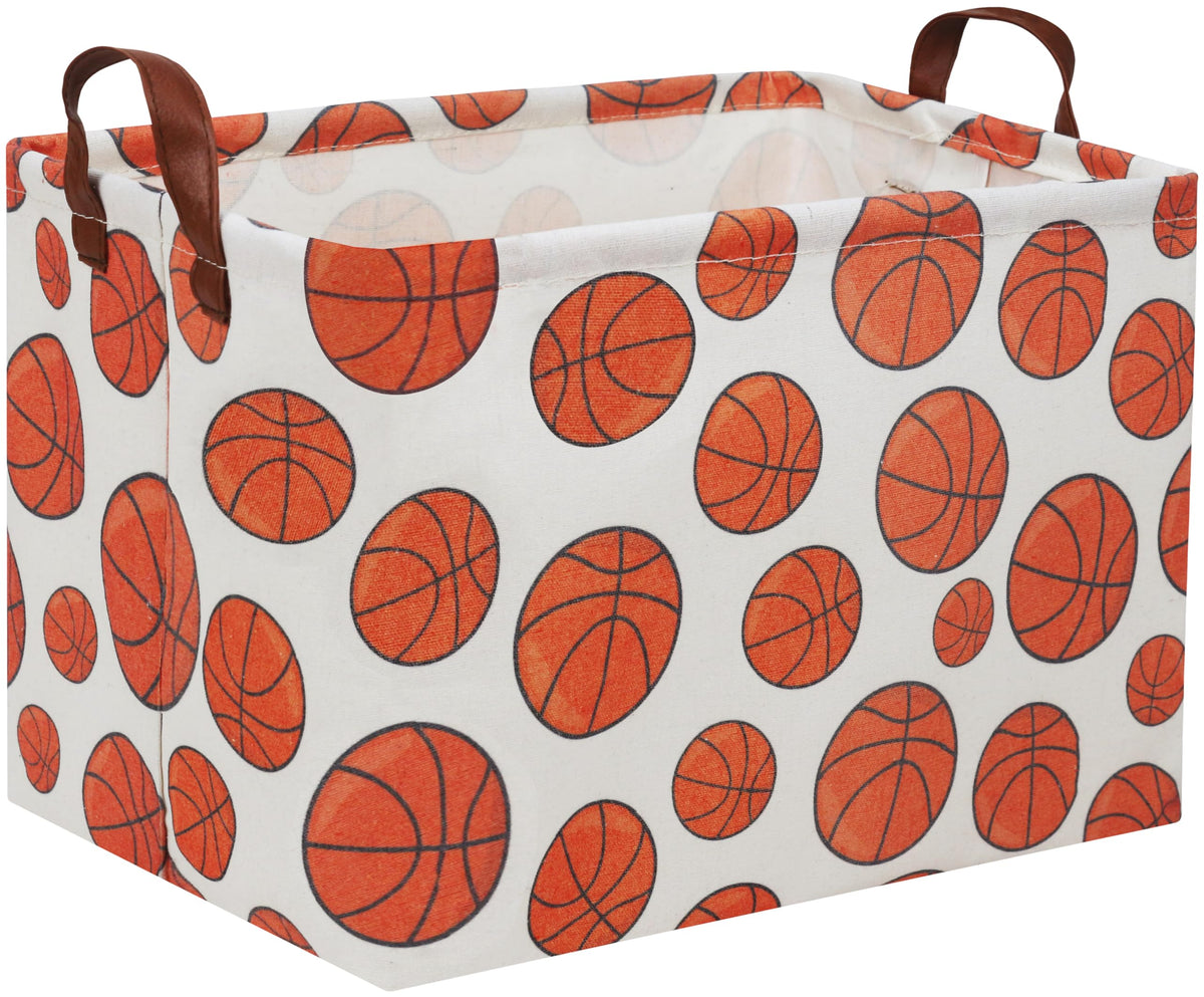 HIYAGON rectangular basketball basket closeup shows durable canvas texture for lasting organization.