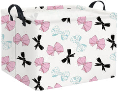 HIYAGON rectangular bowknot basket front view shows sturdy frame and style