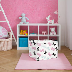 HIYAGON rectangular bowknot basket interior view reveals wide capacity for toys and books
