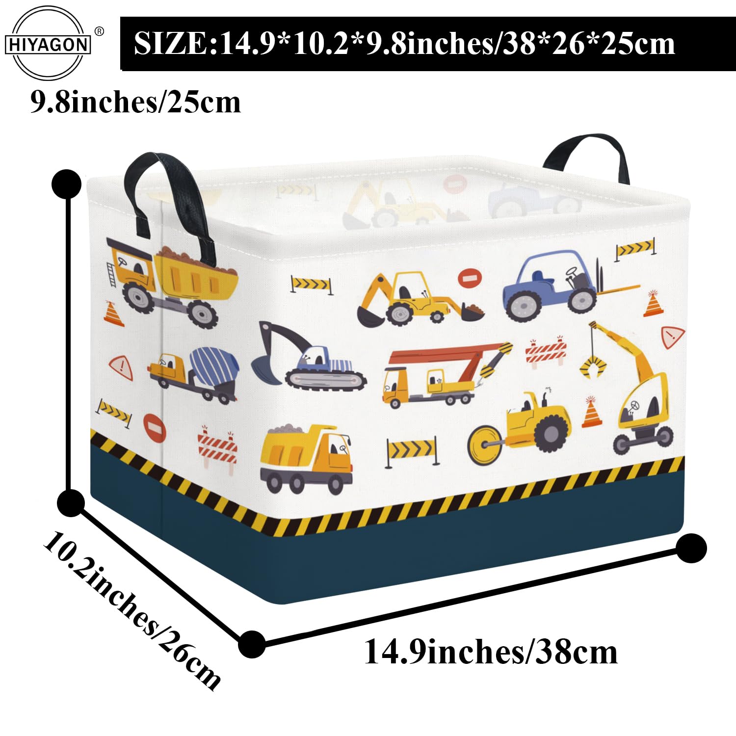 HIYAGON rectangular car basket in use storing toys, books, and blankets