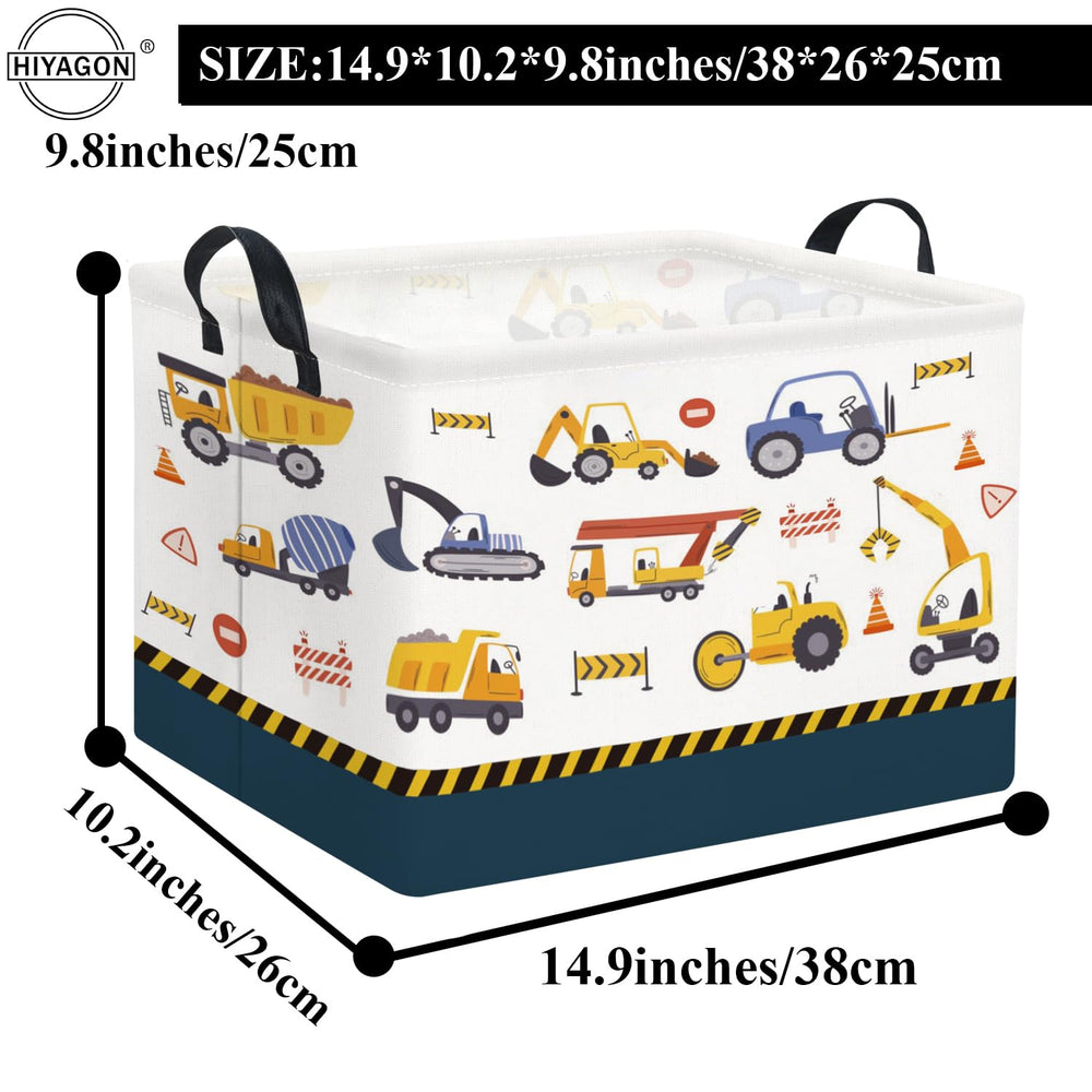 HIYAGON rectangular car basket in use storing toys, books, and blankets