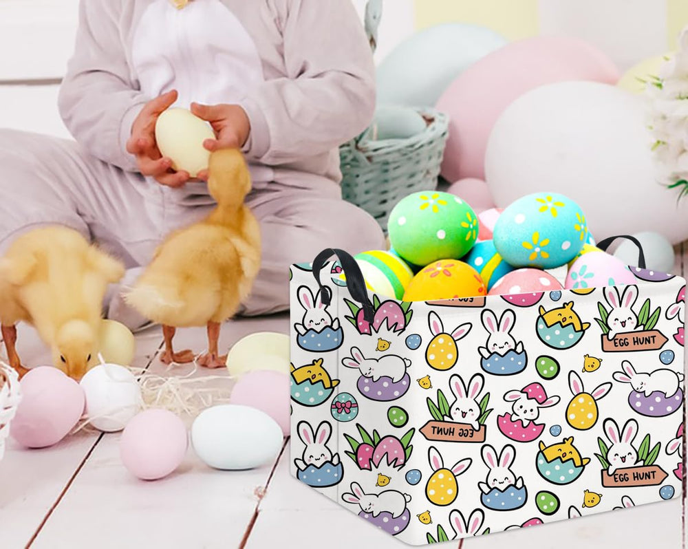 HIYAGON rectangular Easter basket canvas material close-up highlighting durable fabric