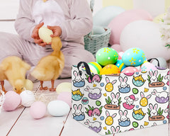 HIYAGON rectangular Easter basket canvas material close-up highlighting durable fabric