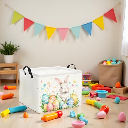 HIYAGON rectangular Easter basket sturdy frame keeps shape on shelves