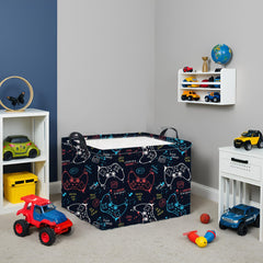 HIYAGON rectangular game basket filled with plush toys demonstrates ample storage capacity.