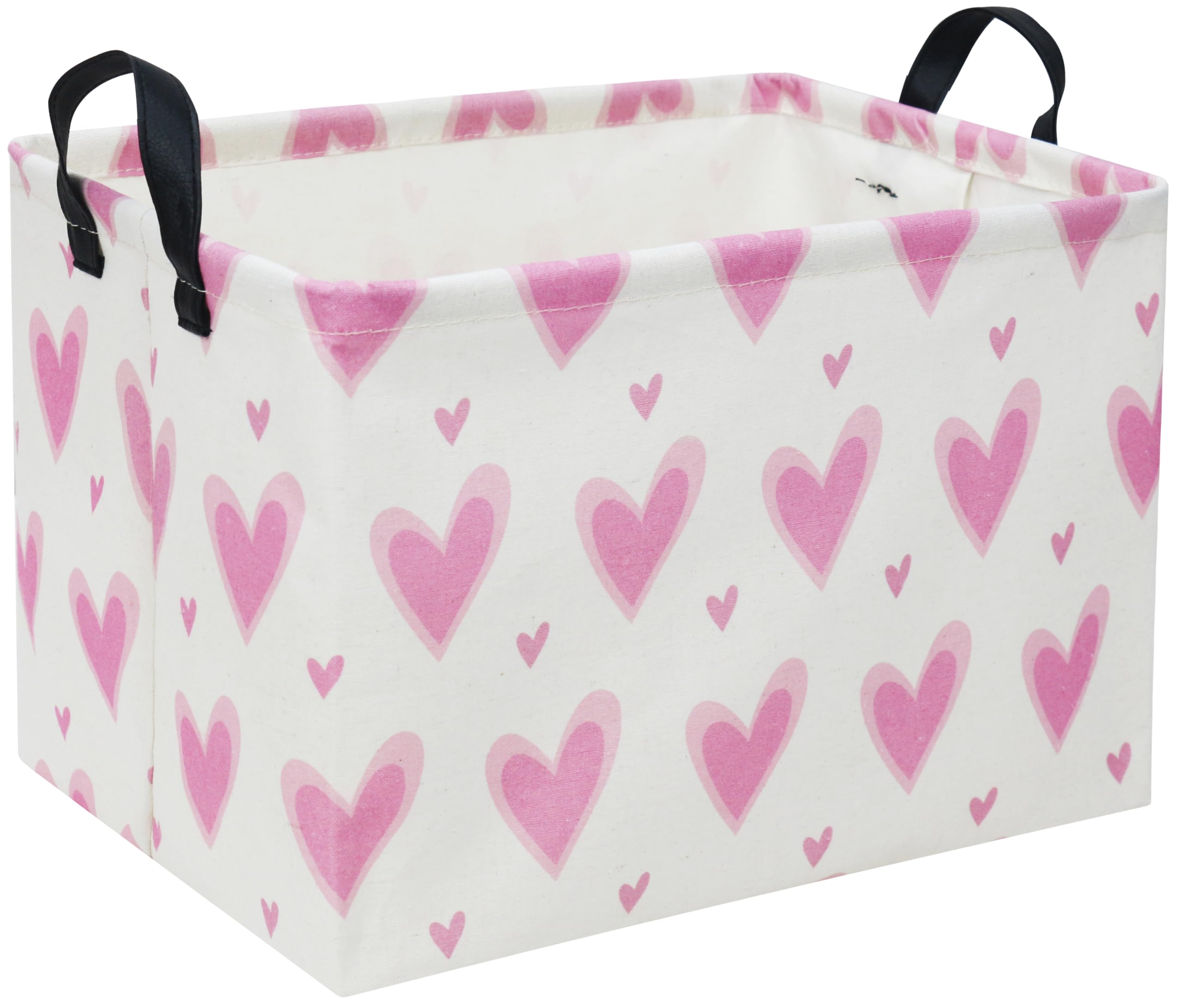 HIYAGON rectangular heart pink gift basket folded design saves space and storage