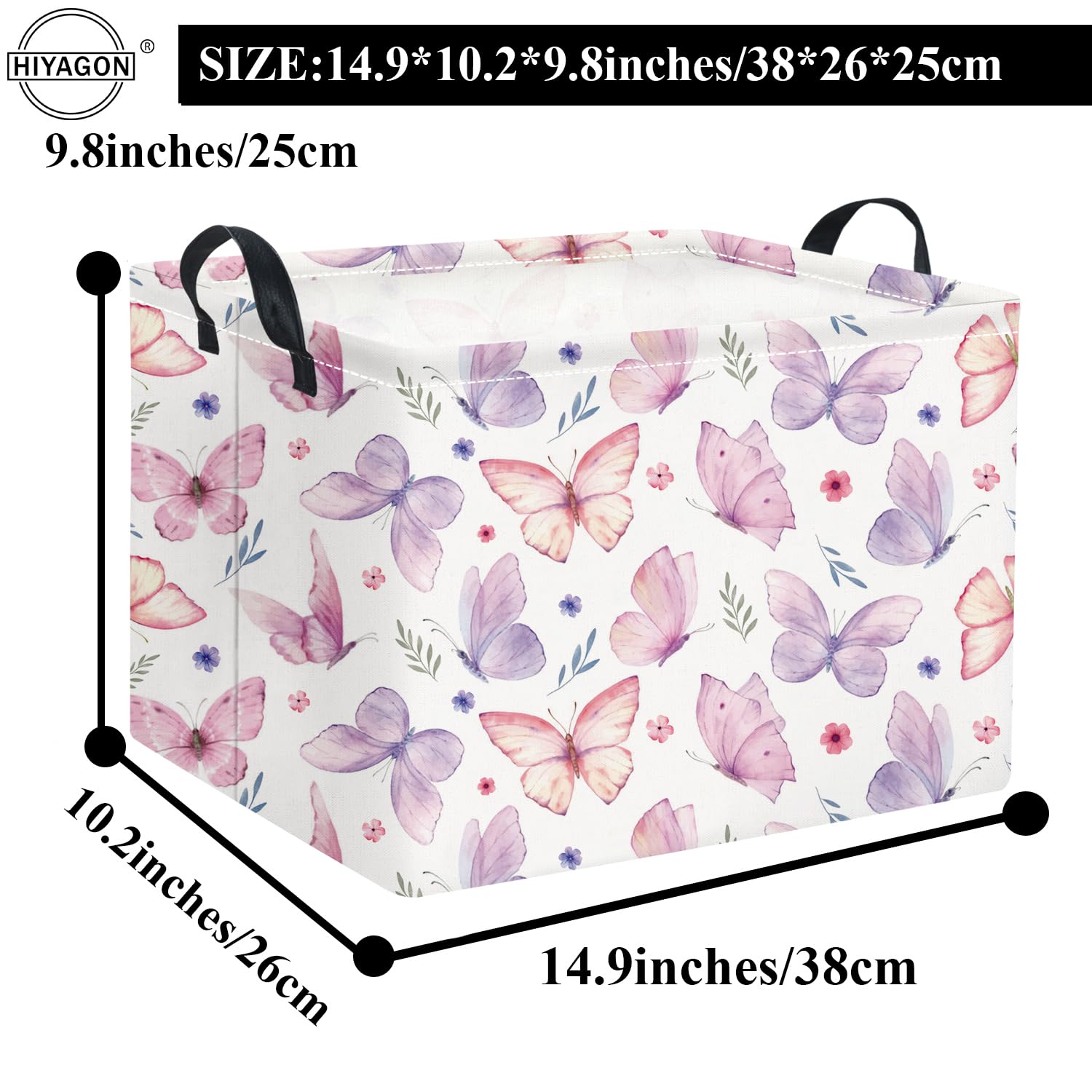 HIYAGON pink basket durable canvas for everyday storage