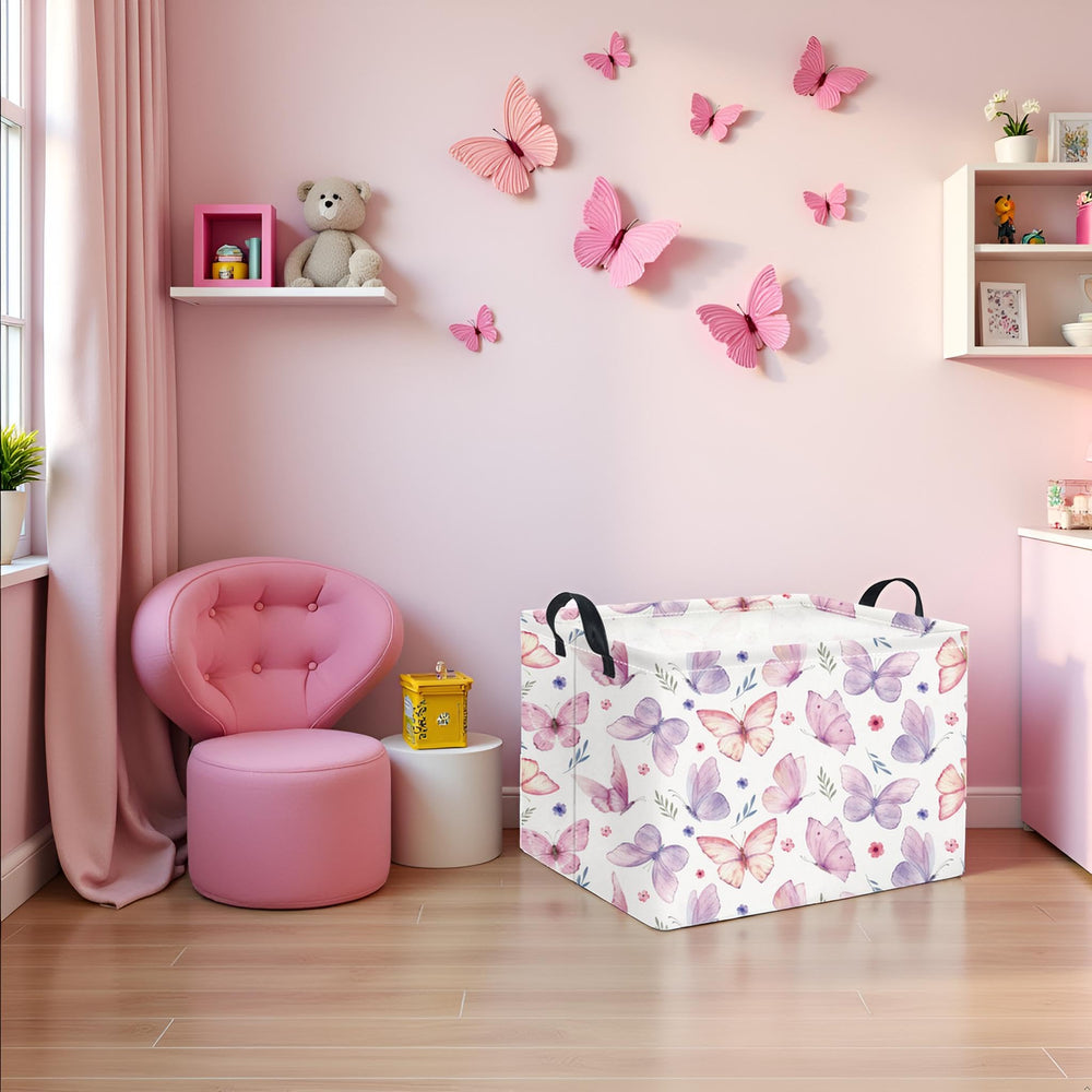 HIYAGON pink basket complements living room decor while storing blankets