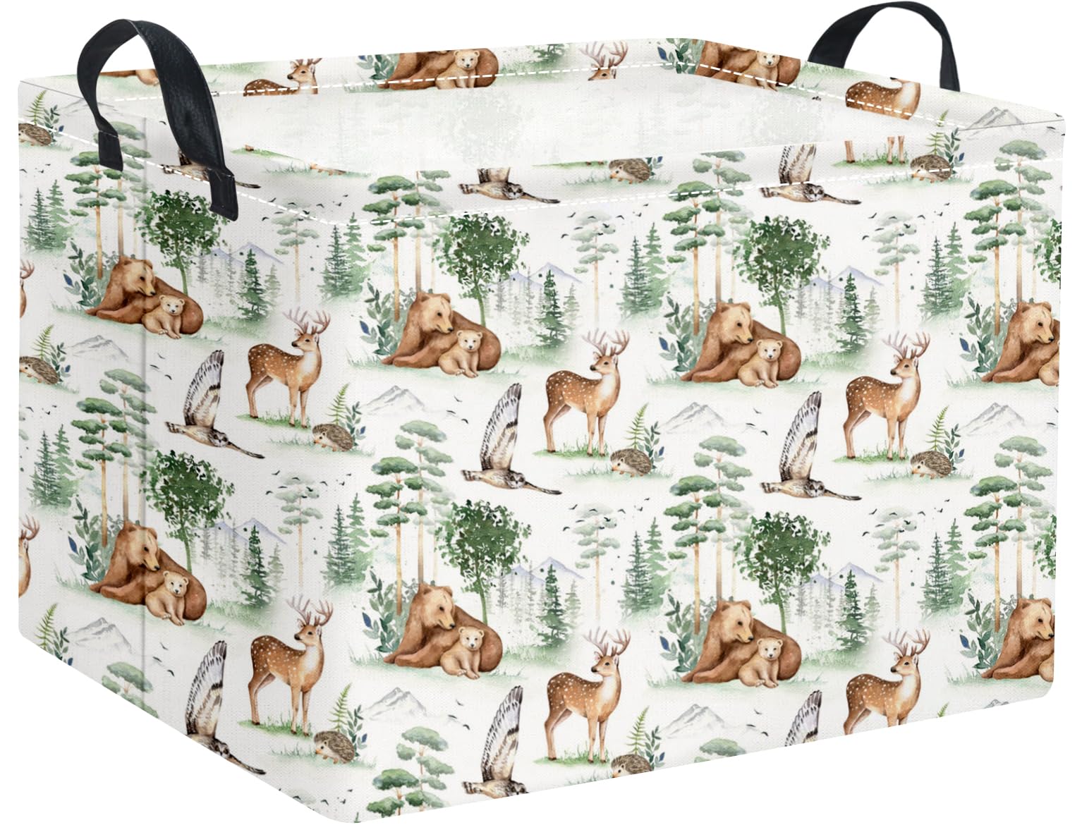 HIYAGON rectangular storage basket collapsible canvas for organized spaces and easy portability