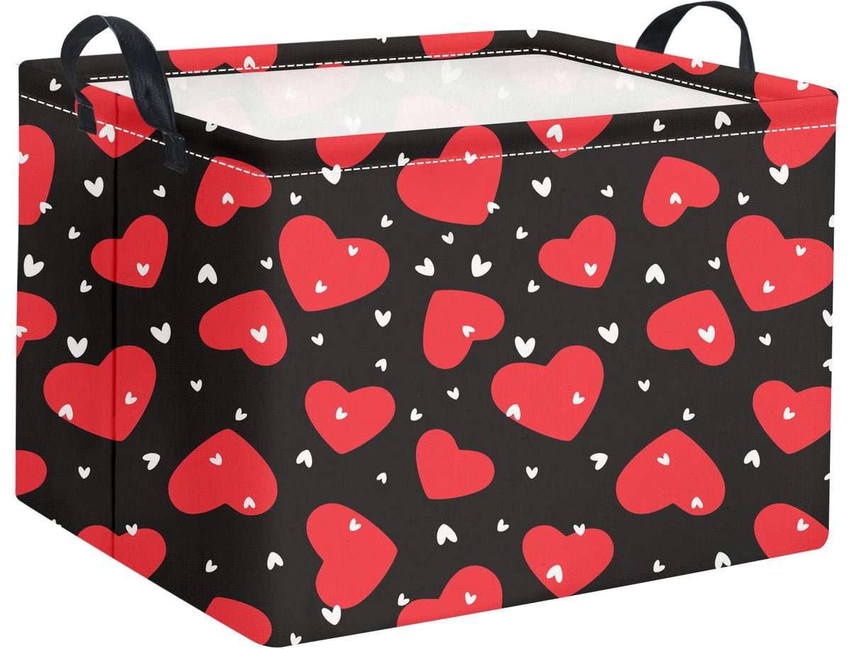 HIYAGON rectangular Valentines basket front view highlights spacious storage for clothes and toys