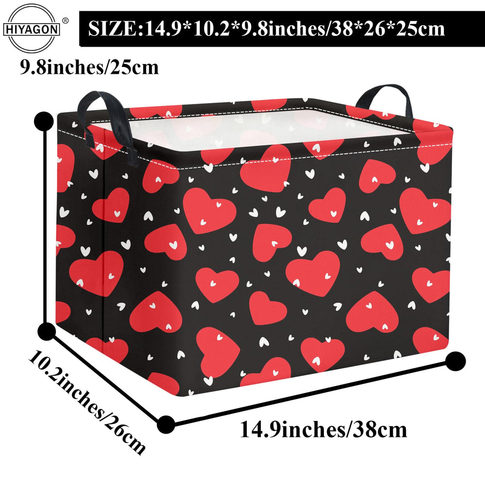 HIYAGON rectangular Valentines basket in living room as chic storage decor
