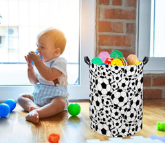 HIYAGON Soccer Baby Laundry Basket folded design demonstrates space-saving collapsibility.