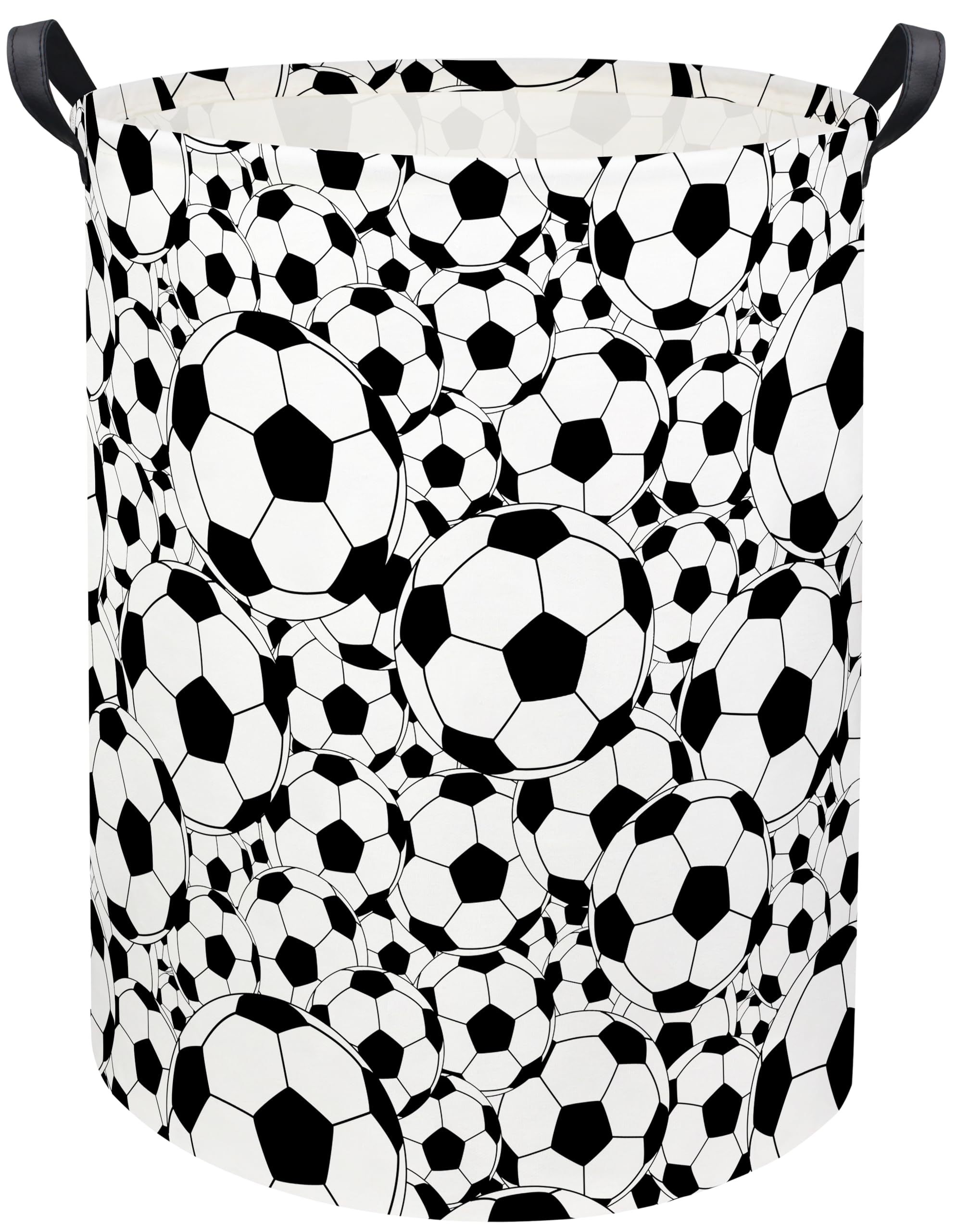 HIYAGON Soccer Baby Laundry Basket front view shows spacious toy and clothing storage.