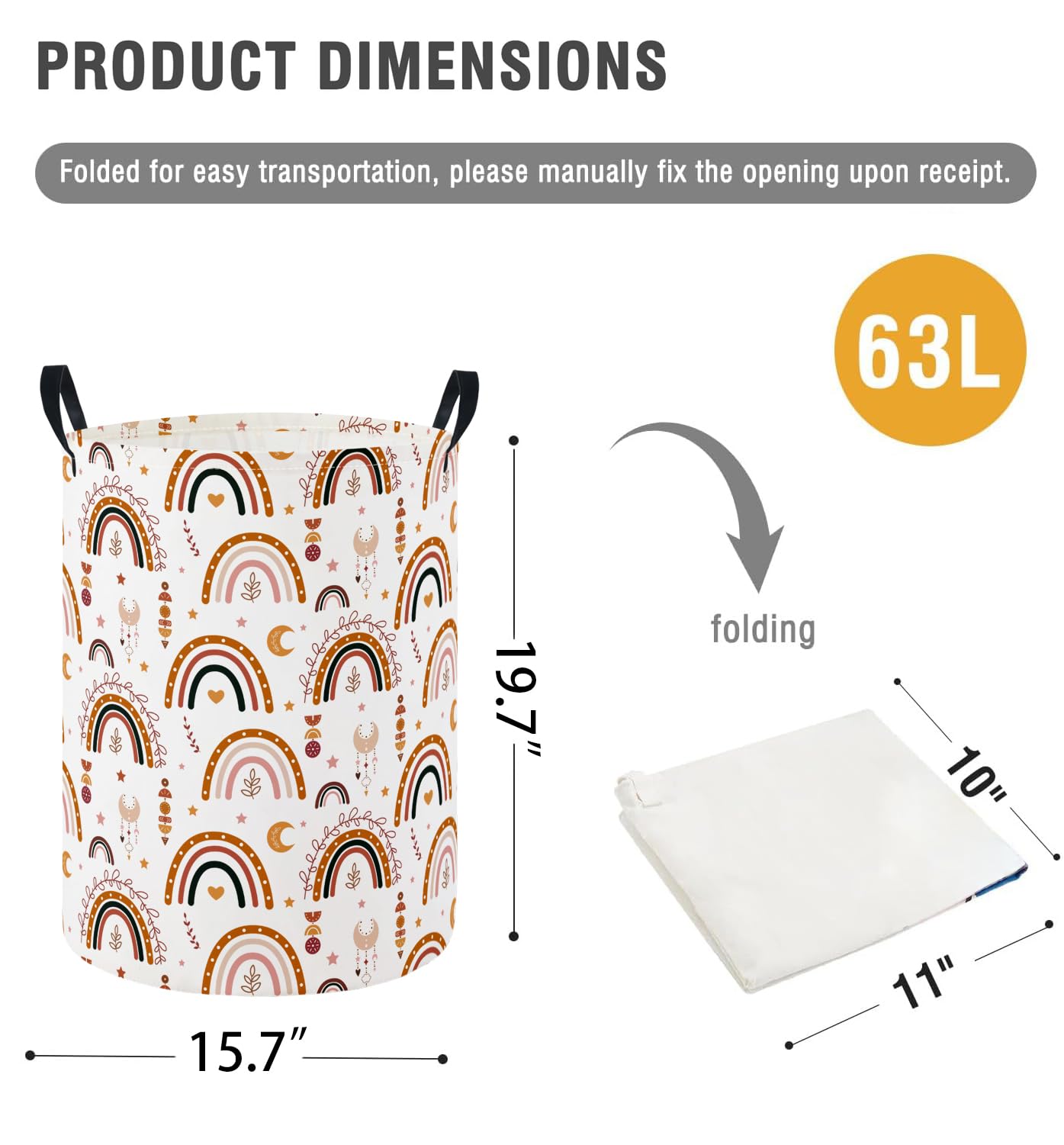 HIYAGON two-handled design makes moving the hamper simple