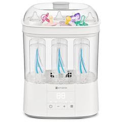 HIYAKOI bottle sterilizer-dryer front view shows space-saving two-layer design for busy kitchens.