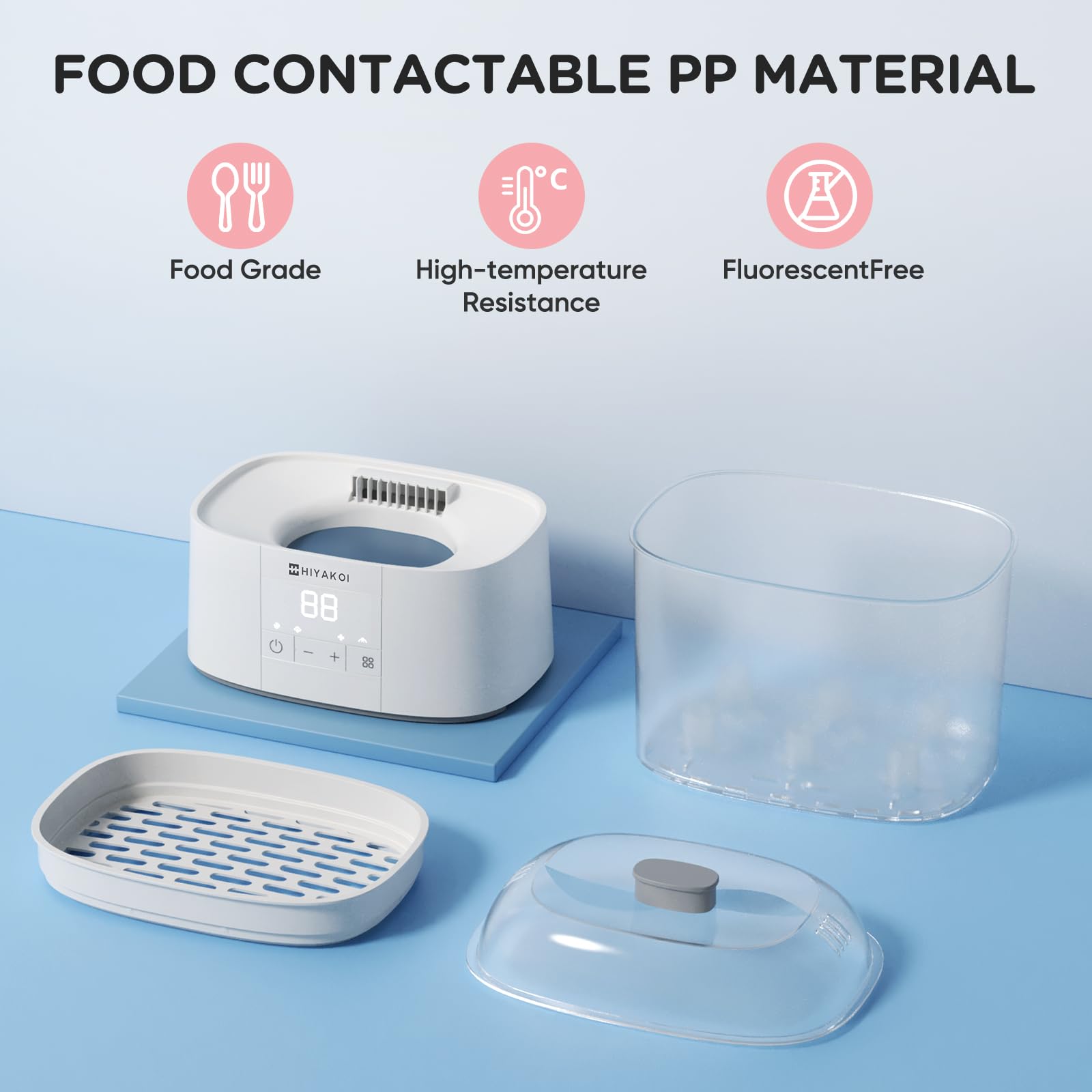 HIYAKOI bottle sterilizer-dryer storage-function keeps bottles ready for up to 48 hours.