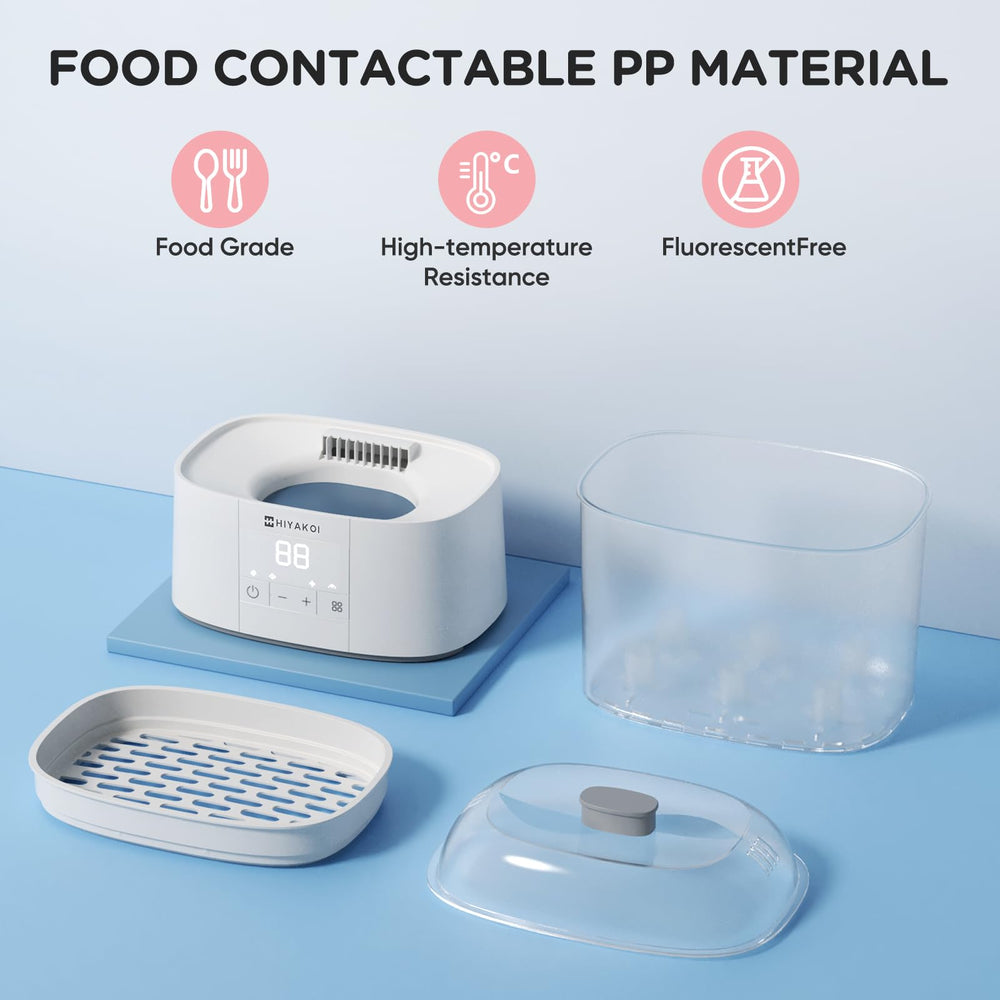 HIYAKOI bottle sterilizer-dryer storage-function keeps bottles ready for up to 48 hours.