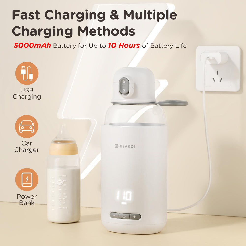 HIYAKOI USB, car charger, and power bank compatibility enables warmth anywhere.