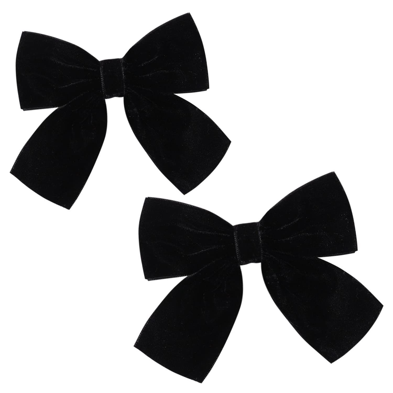 Hjiaruiky hair bows velvet black close-up for versatile everyday wear and comfort.