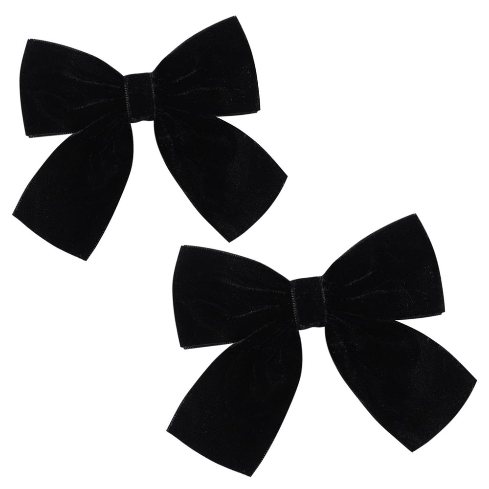 Hjiaruiky hair bows velvet black close-up for versatile everyday wear and comfort.