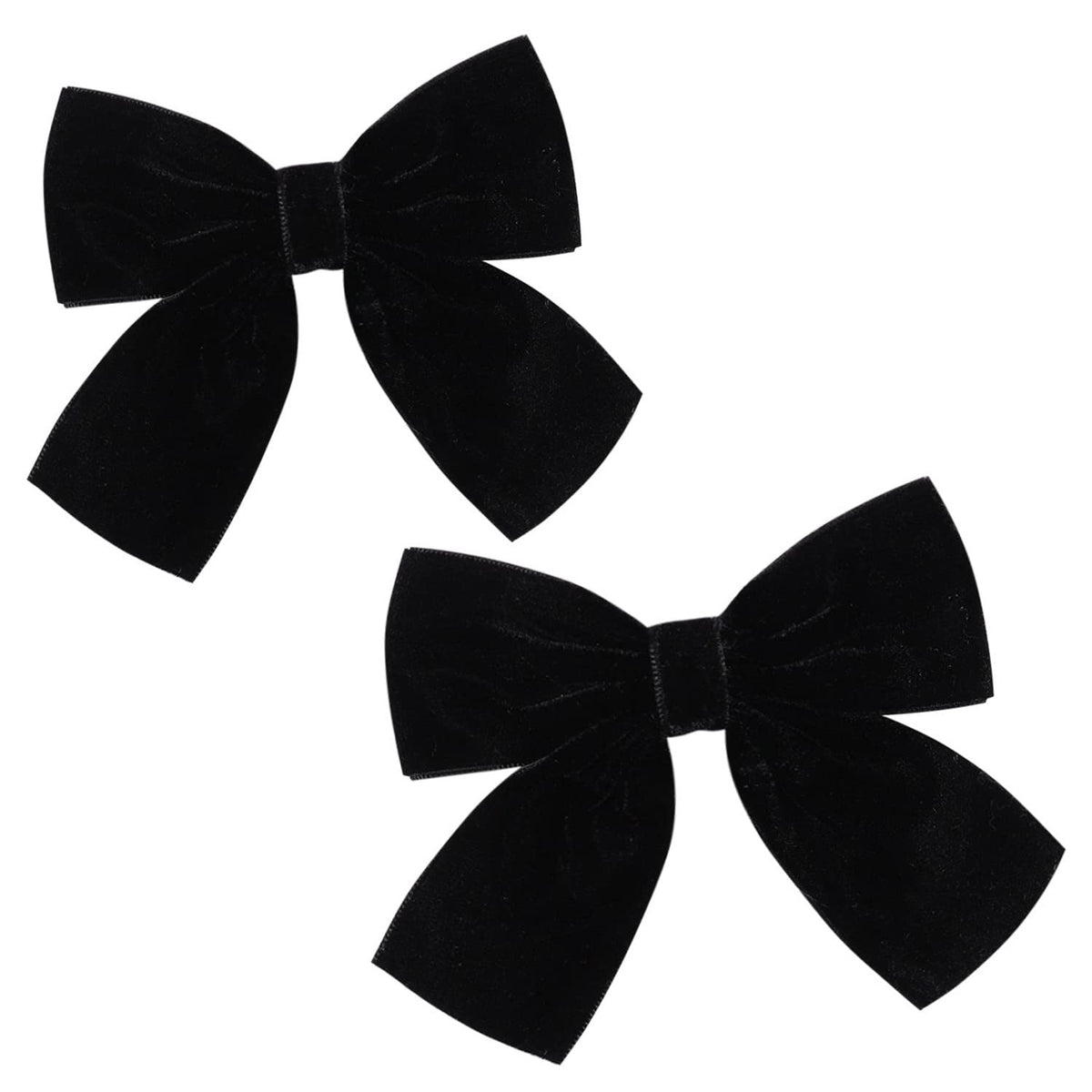 Hjiaruiky hair bows velvet black close-up for versatile everyday wear and comfort.