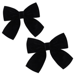 Hjiaruiky hair bows velvet black close-up for versatile everyday wear and comfort.