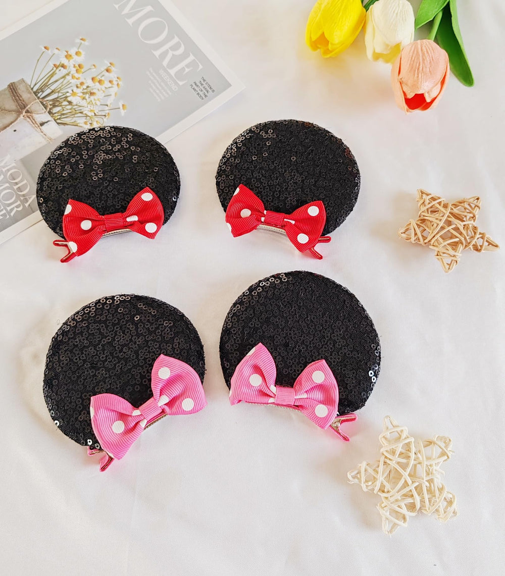 Hjiaruiky mouse ears bow hair clip in use for quick styling