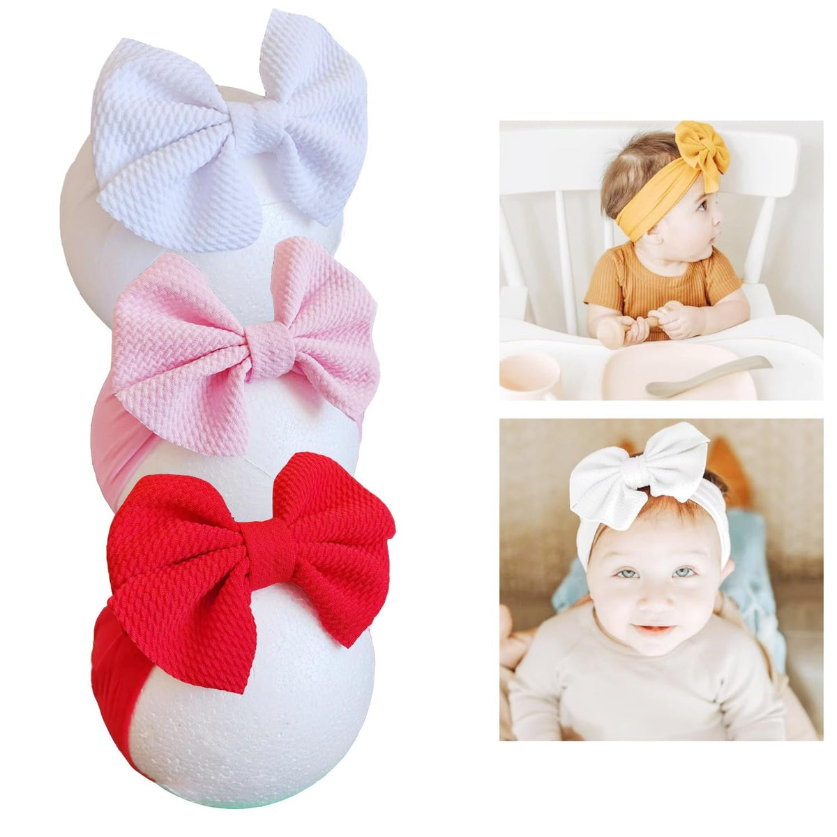 Hjiaruiky soft nylon headband with stretch for gentle newborn comfort during all-day wear.