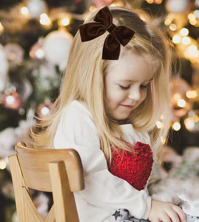 Hjiaruiky velvet hair bows set used in a birthday photo moment.