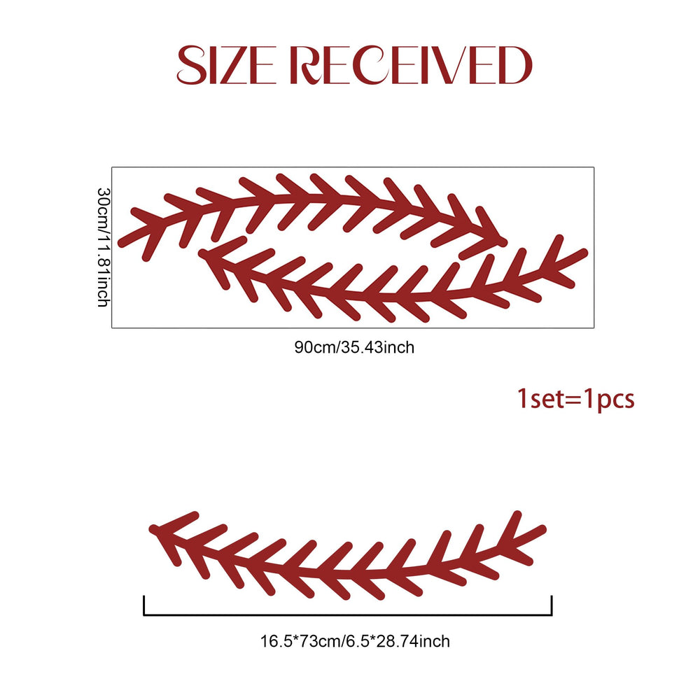 HJKlove baseball stitch wall decal close-up shows realistic stitching texture.