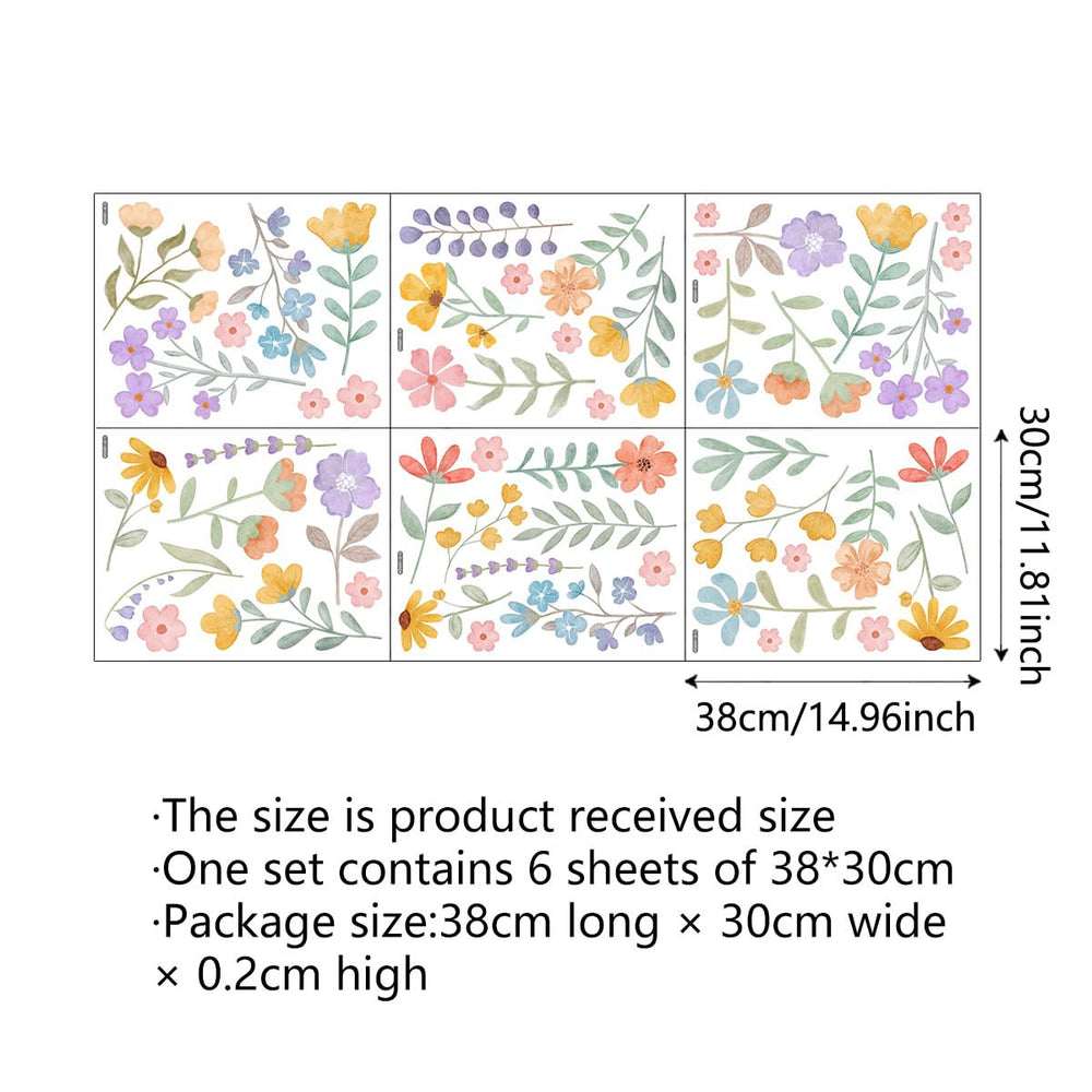 HJKlove boho watercolor flower wall decal placed above a crib in a nursery