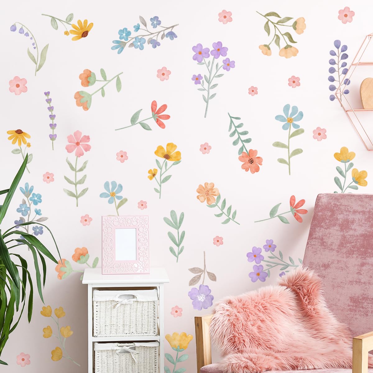 HJKlove wall decals with layered petals and bright hues for playful spaces