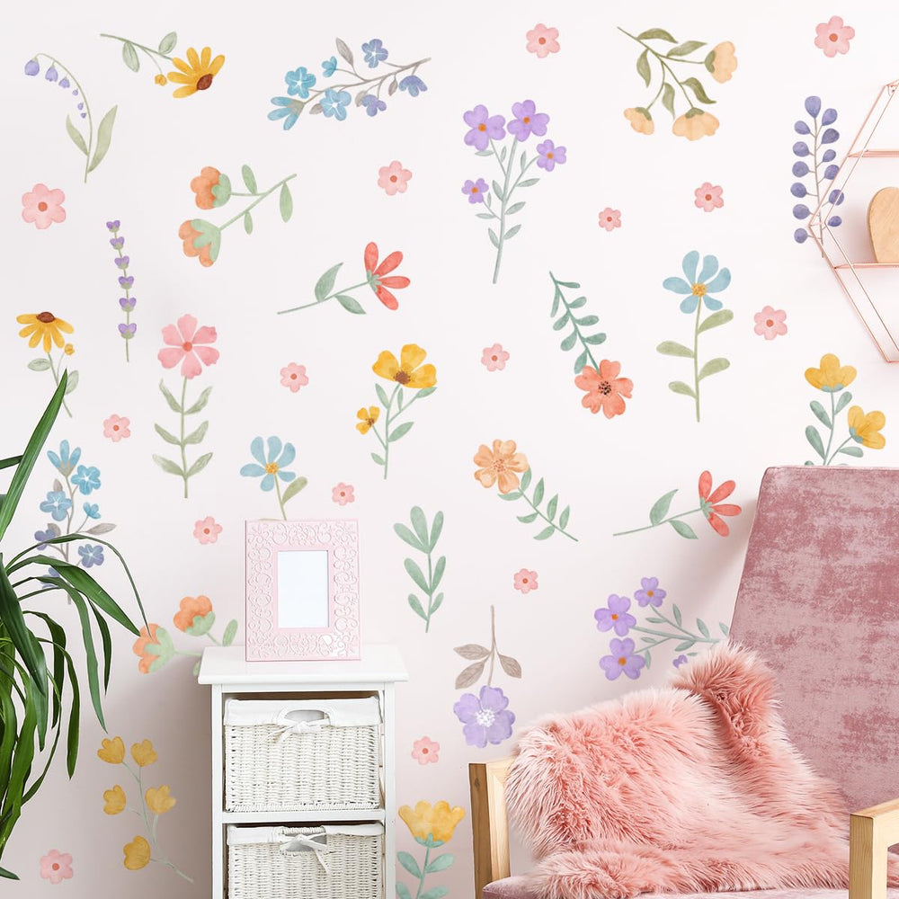 HJKlove wall decals with layered petals and bright hues for playful spaces