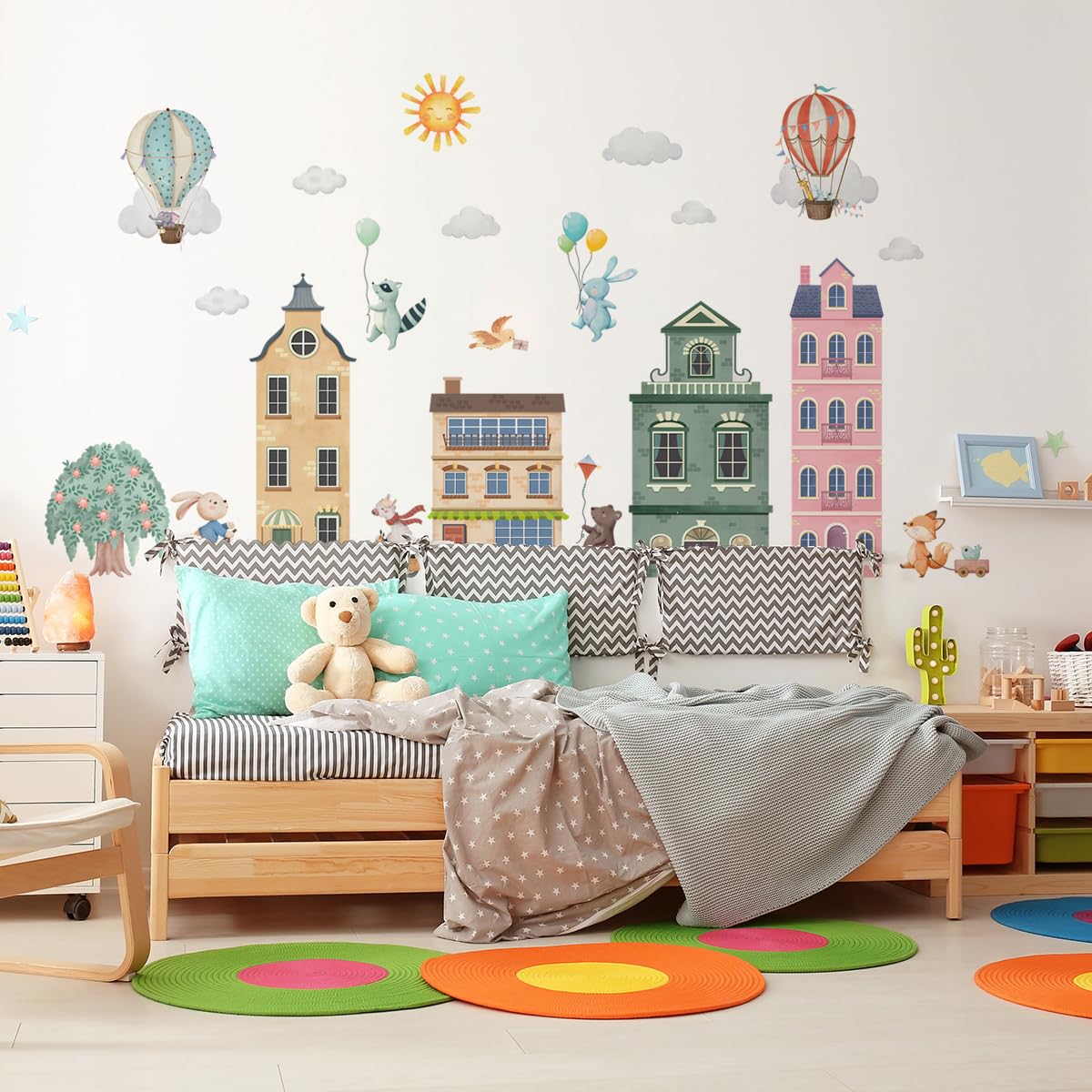 HJKlove moisture-proof vinyl decor provides durable wall accents for nurseries and playrooms
