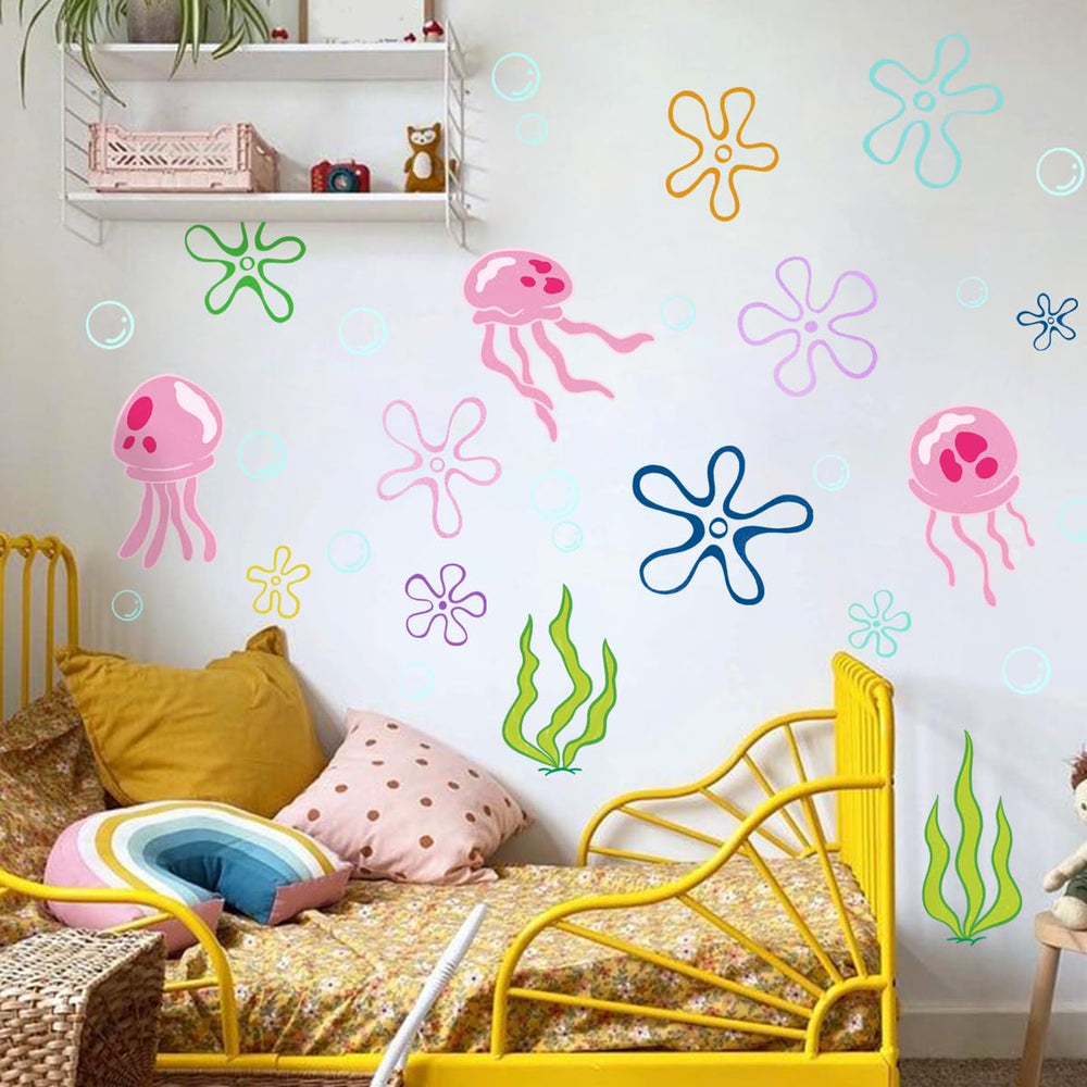 HJKlove ocean bubbles wall sticker adds removable decorative charm without residue.