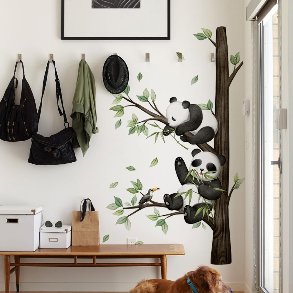 HJKlove Panda wall sticker kids room art fosters colorful, creative play space